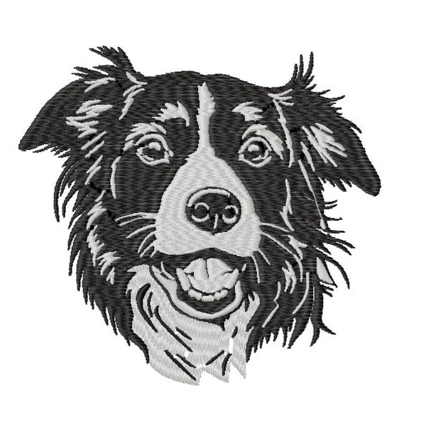 Border Collie - Maschinenstickerei Design - Hunde Stickdatei - 7 Größen - Instant Download