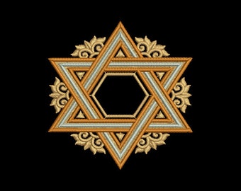 Star of David- Machine Embroidery Design, Judaic Symbol, 7 sizes, Instant Download