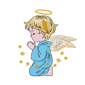 Angel Boy Machine Embroidery Design, 7 sizes, Instant Download