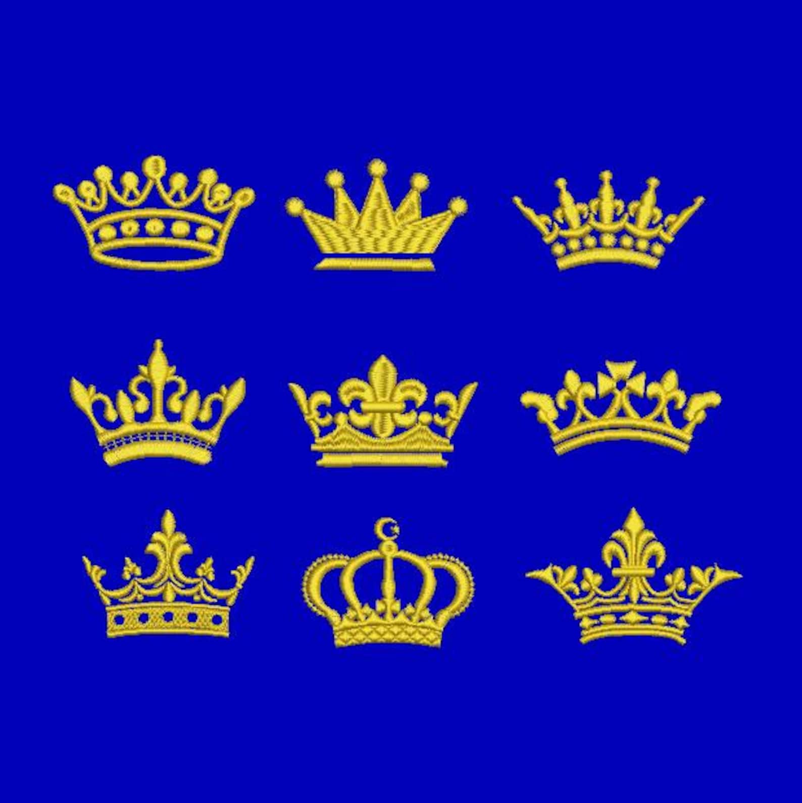 Mini Crowns- Royal Crown- King Crown- Prince Crown- Machine Embroidery ...