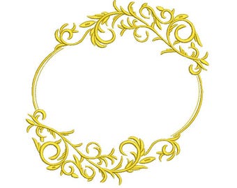 Ornament Zierde Monogramm Rahmen, Stickdatei, Schrift Stickrahmen, 8 Größen, Instant Download