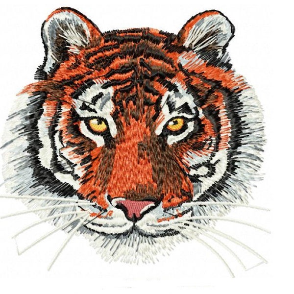 Tiger Head- Conception de broderie de machine, Dessins de broderie, Broderie de machine, 3 tailles , Téléchargement instantané