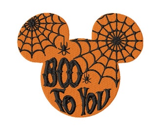 Mickey Boo to You- Machine Embroidery Design - Halloween Boo- 7 sizes- Instant Download