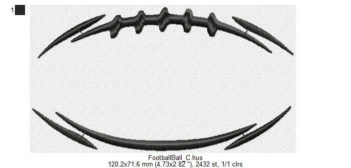 Football Outline- American Football Split Design for Your Name -machine ...
