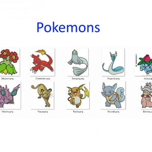 Pokemons-  Machine Embroidery Design- 10 Designs  Bundle- 4x4&quot; and 5x7&quot; Sizes -  Instant Download