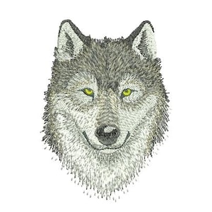 Wolf Head- Machine Embroidery Design - Wild Animals Embroidery - 5 sizes - Instant Download