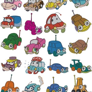 Baby Cars -Machine Embroidery Design-  20 Designs Bundle for Kids - 4x4  Hoop Size- Instant Download