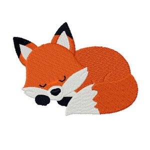Fox - Machine Embroidery Design, Sleeping Fox, 3 taglie, Download istantaneo