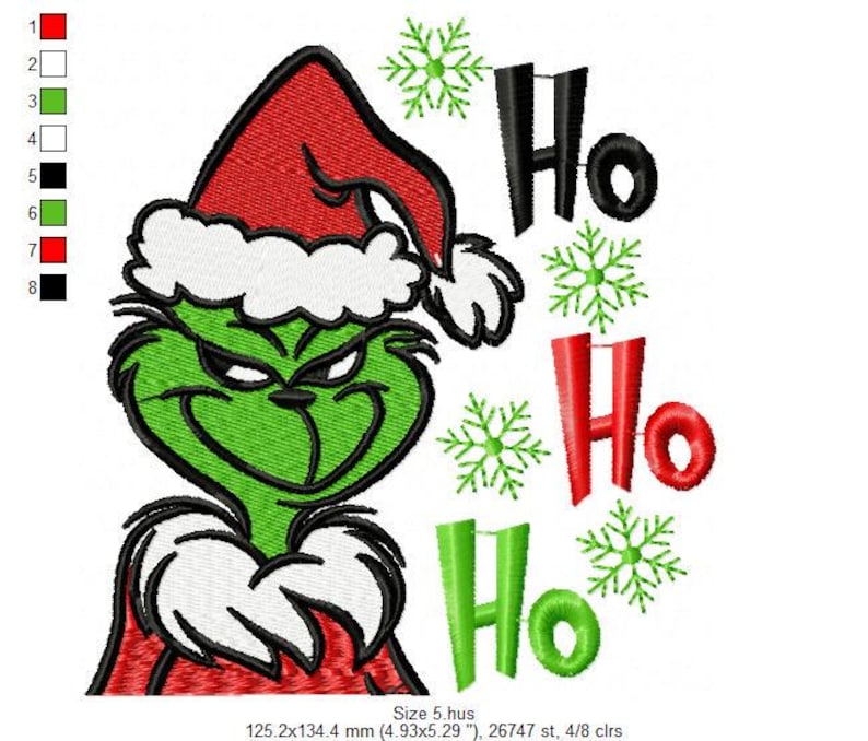 Grinch - Machine Embroidery Design - 6 Designs Bundle - Christmas ...