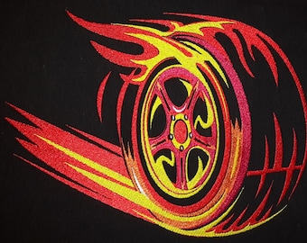 Flaming Wheel - Machine Embroidery Design, Embroidery Designs , Embroidery Files, Machine Embroidery, Instant Download