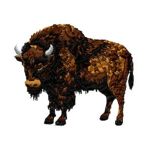 Buffalo Bison- Machine Embroidery Design - Wild Animals Embroidery - 4 sizes - Instant Download