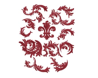 Ornamental Flourish Swirls  Embroidery Design - 24 Designs Bundle , Swirly Borders - 4x4 and 5x7 Hoop- Instant Download