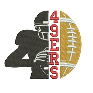 49ers  Football half player -Machine Embroidery Design - American Football Embroidery-5 sizes- Instant Download