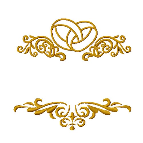 Wedding Monogram Blank Embroidery Design 3 Sizes Etsy