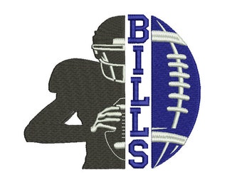 Bills  Football half player -Machine Embroidery Design - American Football Embroidery-5 sizes- Instant Download