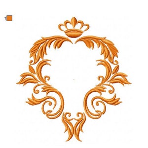 Monogram Frame with Crown- Machine Embroidery Design, Monogram Embroidery Frame , Border Scroll,5 sizes, Instant Download