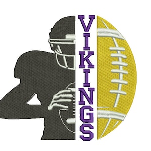 Vikings football half player -Machine Embroidery Design -American Football Embroidery- 5 sizes- Instant Download