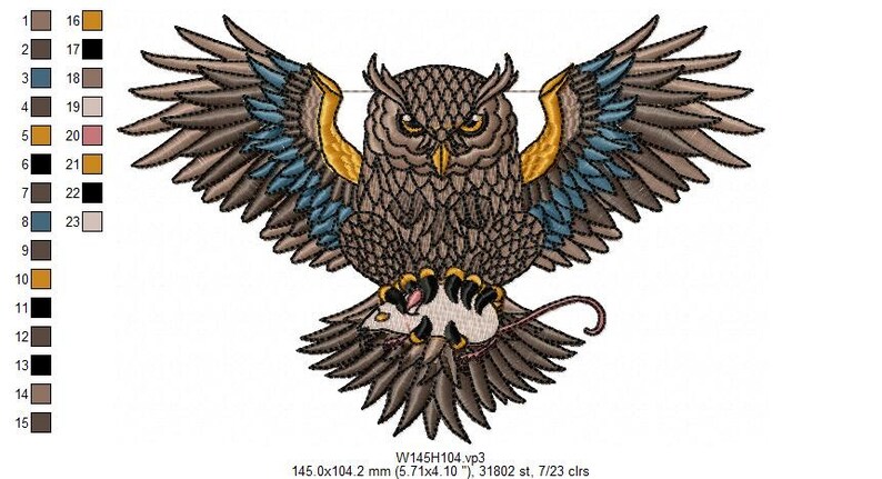 Owl Machine Embroidery Design Embroidery Patterns - Etsy