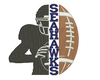 Seahawks - Jugador de fútbol americano - Diseño de bordado a máquina - Bordado de fútbol americano - 5 tamaños - Descarga instantánea