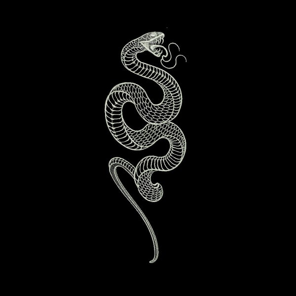 Snake Outline- Machine Embroidery Design, Embroidery Designs, Snake Tattoo Machine Embroidery, 5 sizes , Instant Download