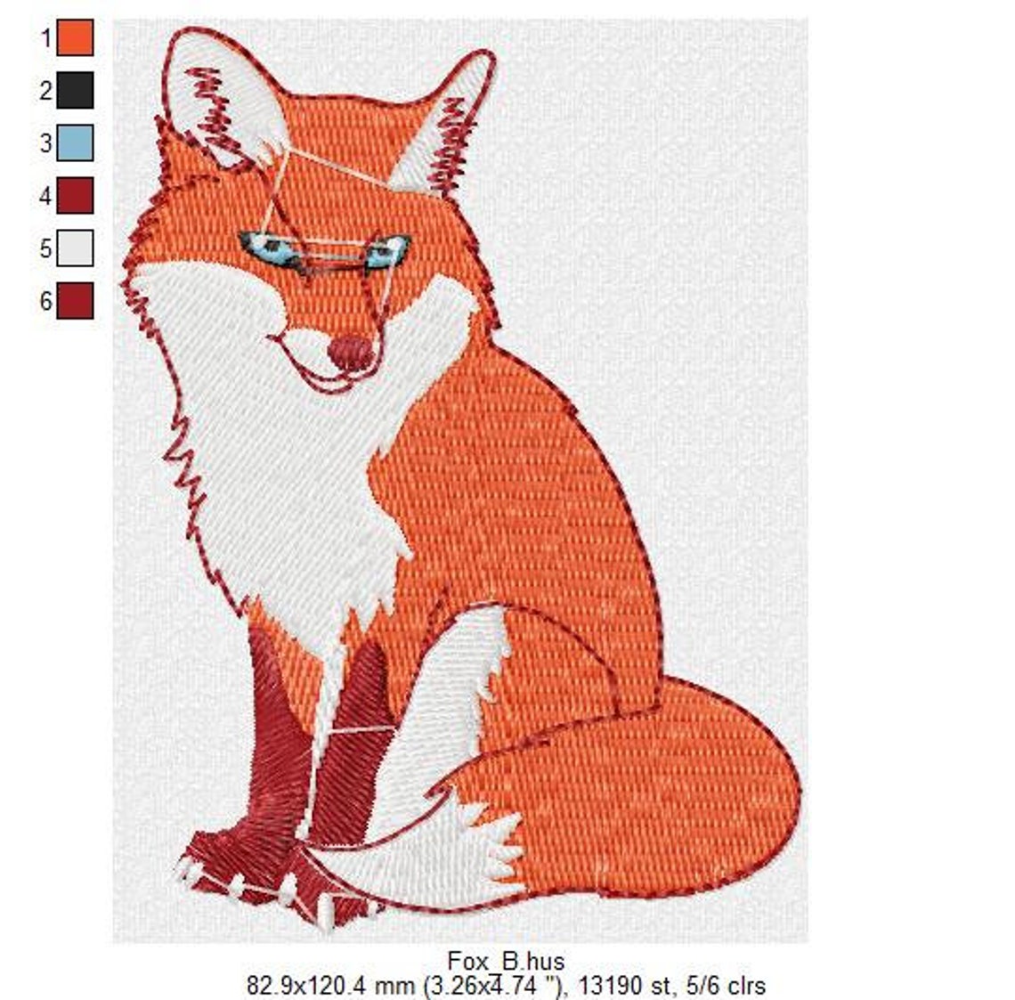 Red Fox- Machine Embroidery Design- Wild Life- Embroidery Designs , 5 ...