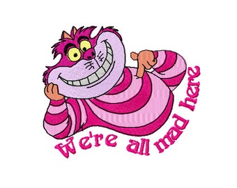 Cheshire Cat - Machine Embroidery Design- 4 sizes- Instant Download