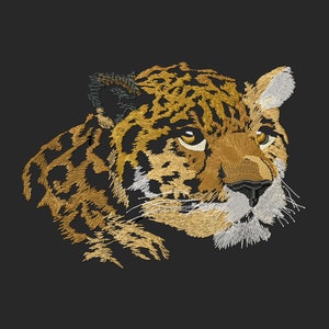 Leopard in the Night - Machine Embroidery Design - Leopard Fill Stitch Design, 5 Sizes,  Embroidery Files , Instant Download