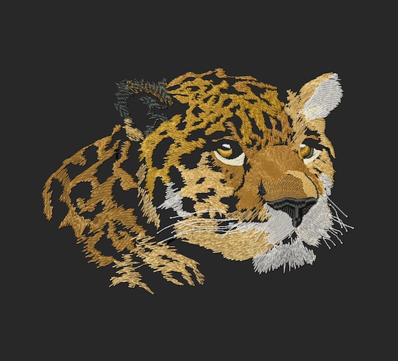 Leopard in the Night Machine Embroidery Design Leopard Etsy