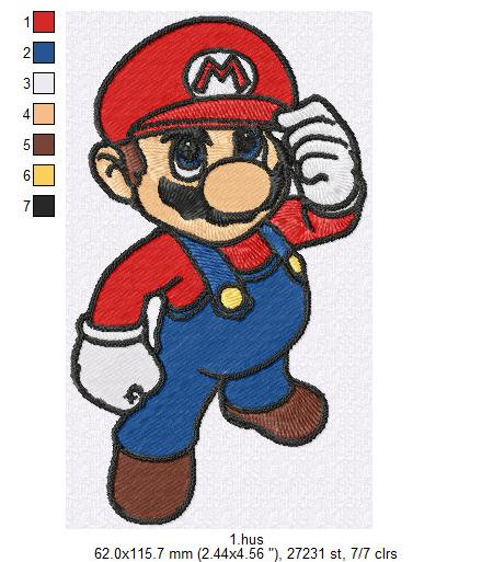 Mario Rtckle Machine Super Mario- Machine Embroidery Design - 35 Designs Bundle - 5x7 Hoop ...