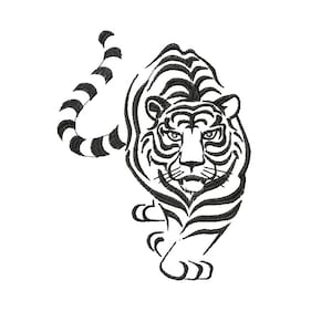 Tiger Outline -Machine Embroidery Design - Tiger Sketch - 8 Sizes- Instant Download