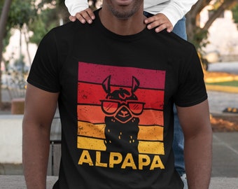 Retro Alpapa Vaderdag Beste Papa Alpaca - Biologisch shirt