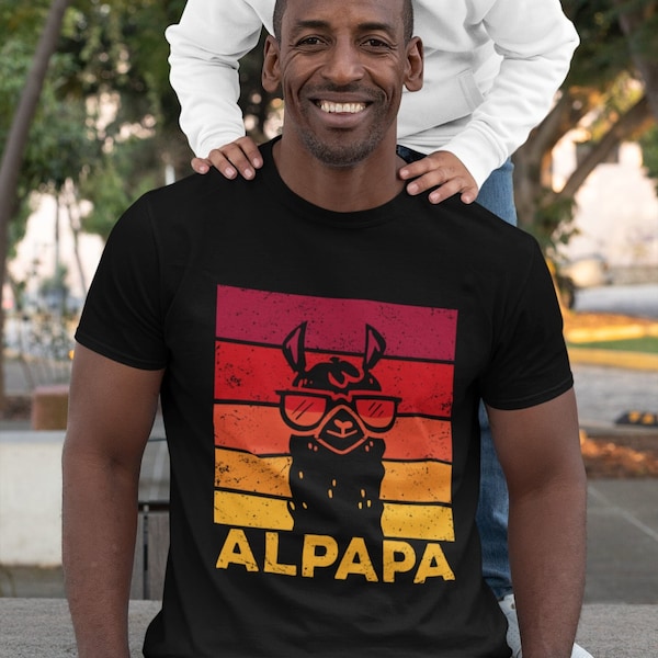 Retro Alpapa Vatertag bester Papa Alpaka - Organic Shirt