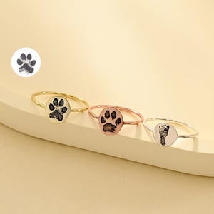 Pfotenabdruck Ring, Haustier Schmuck, Fingerabdruck Ring, Geschenk für Ihn, Haustier Schmuck, Geschenk für Ihn, Muttertagsgeschenk, Geschenk für Sie