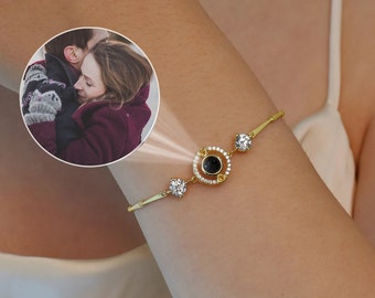 Pulsera de proyección de fotos personalizada, pulsera de fotos personalizada, pulsera conmemorativa de fotos, joyería conmemorativa, regalo para ella, regalo de mejor amiga, regalo para ella