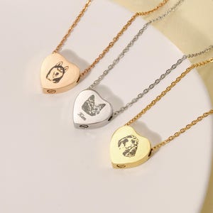 Urn Necklace for Pet Ashes,Custom Pet Photo,Heart Urn Pendant,Cremation Memorial Jewelry,Pet Memorial Jewelry,Urn for Ashes Pet Loss Gift