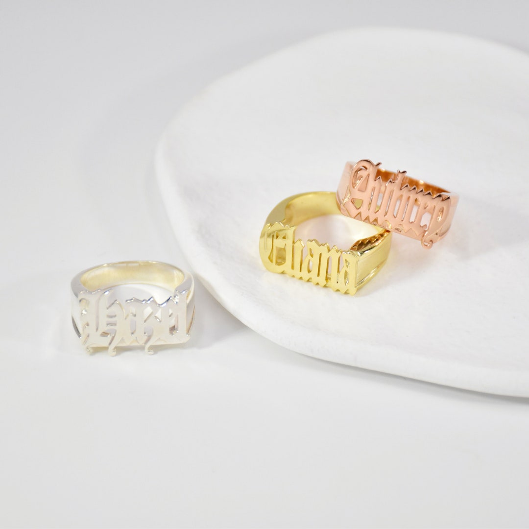 Name Ring Gothic Name Ring Personalized Jewelry Stackable Year Ring Personalized Gifts Custom Name Ring Birthday Ring Mother s Gifts Etsy Canada
