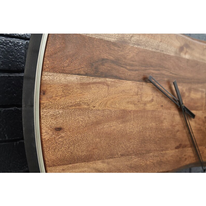 Metal and Wood Modern Wall Clock Custom Made Handmade Wall Etsy