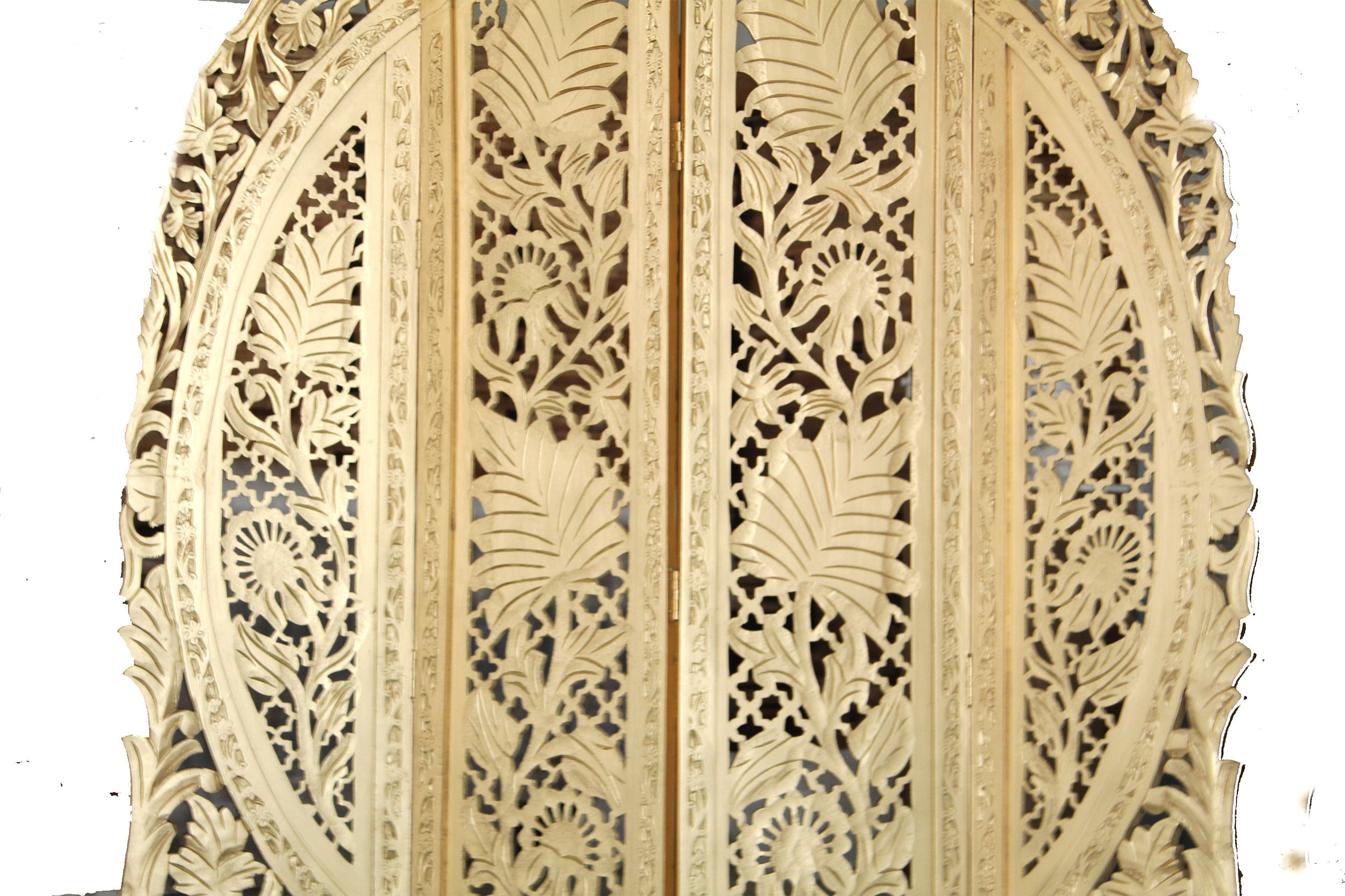Gold Room Divider Handmade Carved Wooden Partition Screen 4 Etsy