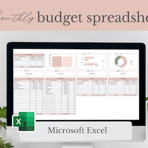 Monthly Budget Spreadsheet Excel Template, Budget Planner, Financial Planner, Budget Template, Expense Tracker, Savings, Bills, Debt