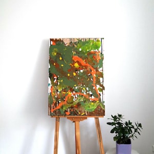 Green colored abstract painting - not a poster - real original art - self-painted - beautiful acrylic painting - 50cmx70cm - large canvas modern