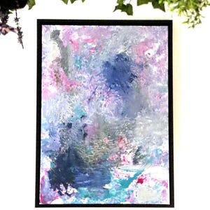 50cmx70cm real painted pink-blue abstract picture - not a poster - original art - handmade - beautiful acrylic painting - large canvas original picture