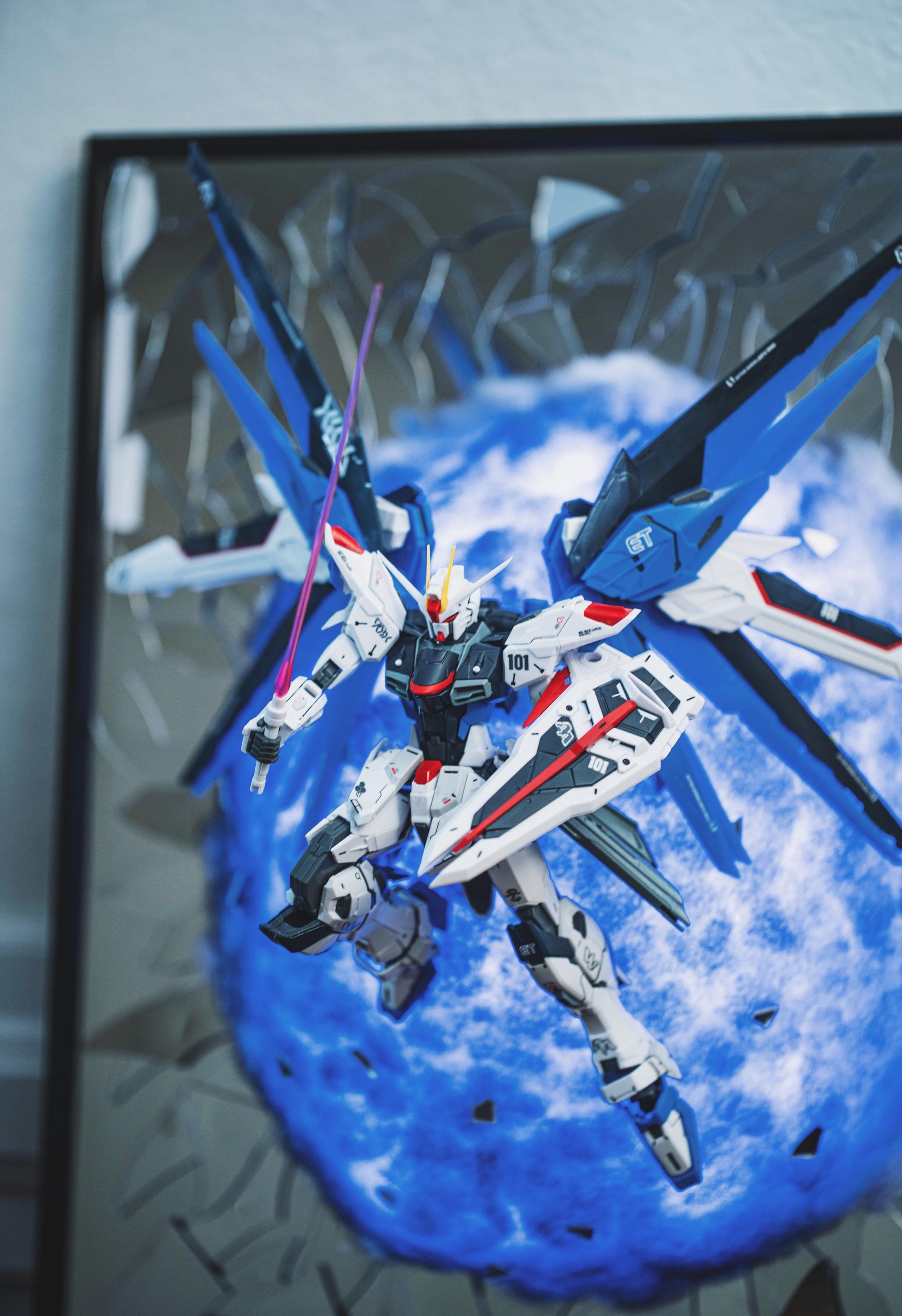 MG Freedom Gundam 3D Wall Art, Breakthrough Mirror Gundam, Japan