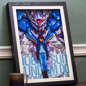 GUNDAM, Gundam Anime Multilayered Frame Art, Japanese Anime Wall Decor, Cool Gift for Anime Lover