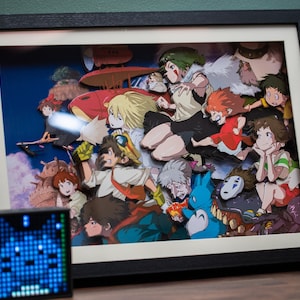 GHIBLI, Studio Ghibli Anime Multilayered Frame Art, Miyasaki Hayao Japanese Anime Wall Decor, Cool Gift for Anime Lover, Spirited Away