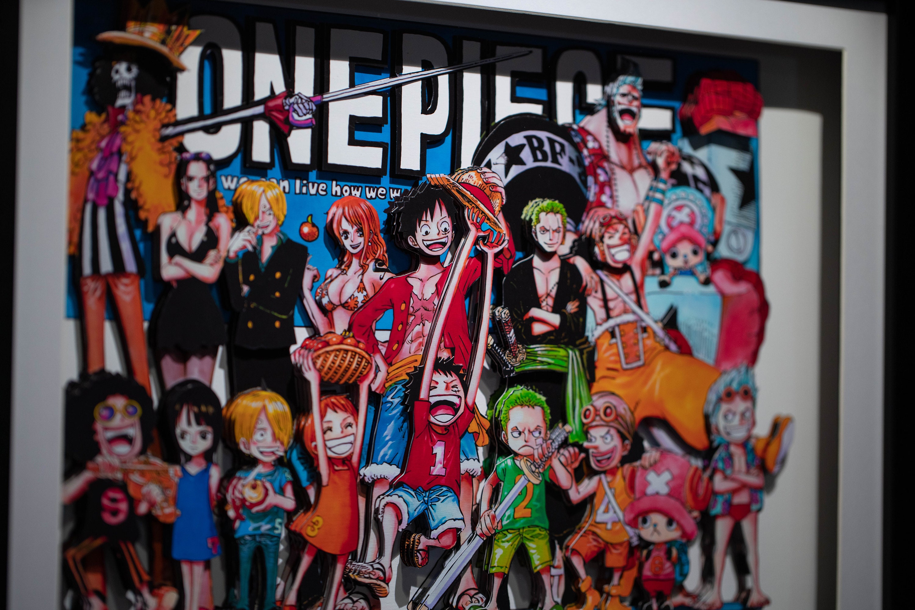 Cadre One Piece Personnages Effet Animé 3D Unique