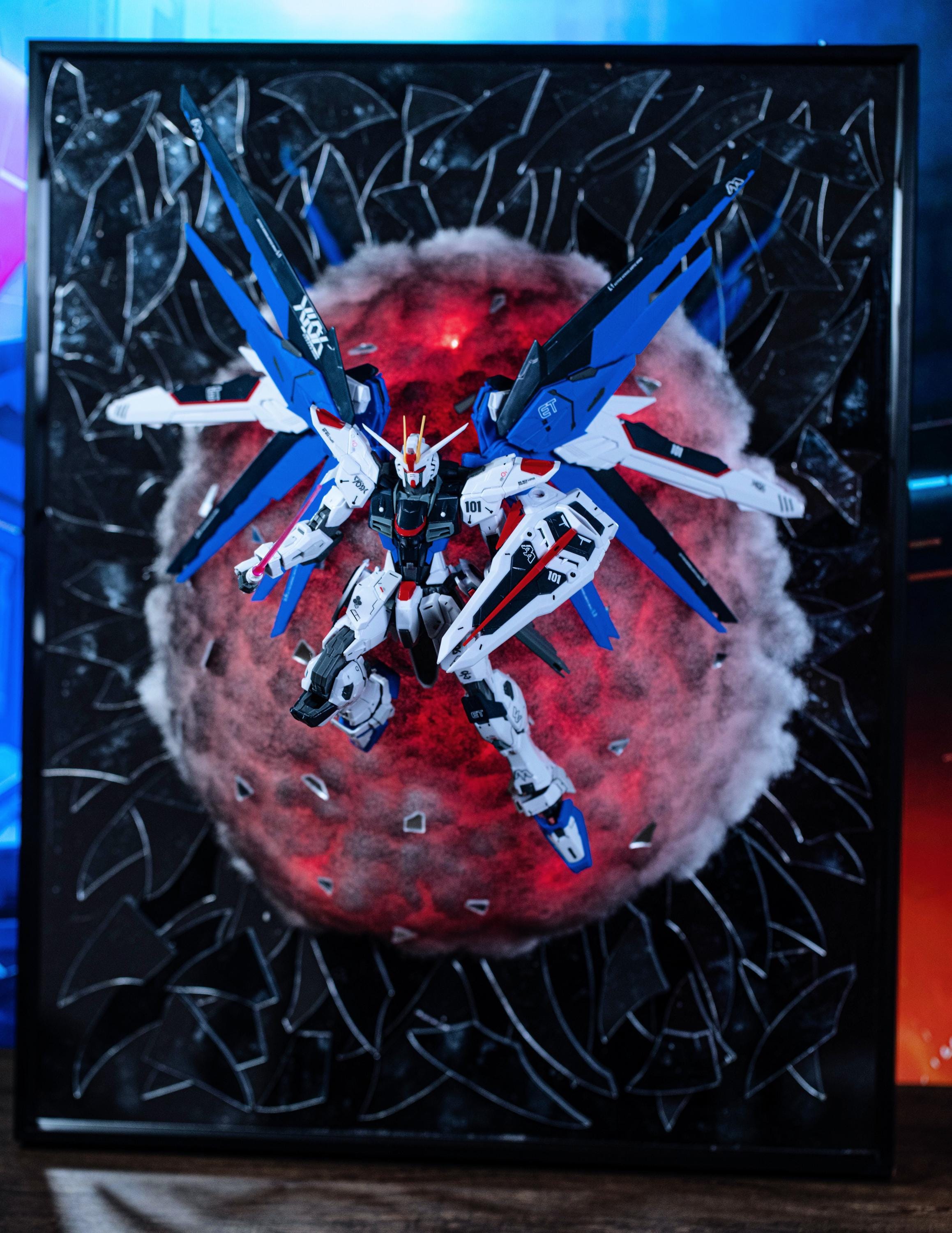 Strike Freedom Gundam Breakthrough Mirror 3D Wall Art, Framed