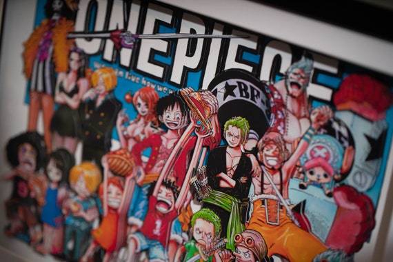 One Piece Manga Anime Version 3 Block Giant Wall Art Poster