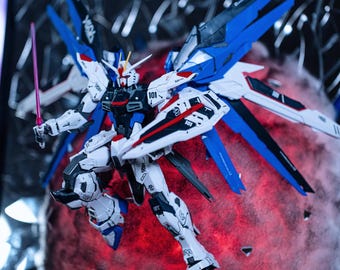 Espejo 3D Strike Freedom Gundam Breakthrough, arte de pared, exhibición de mechas de anime enmarcadas, decoración de modelos japoneses hechos a mano
