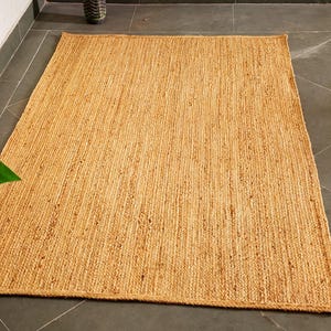 Jute Rug Natural Jute Rug, Braided Jute Rug, Custom Size Rug, Living Room Rug, Warm Vintage Rug Rectangle Jute Carpet, Boho Decor Rug