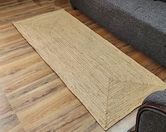 Natural Jute Runner Rug, Jute Area rug, Braided Jute Runner,Hall Way Runner Rug, Entry way Rug, Jute Doormat ,Living room Decor Runner rug